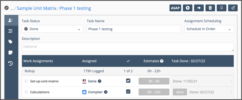 Change Task Status to mark a Task Done