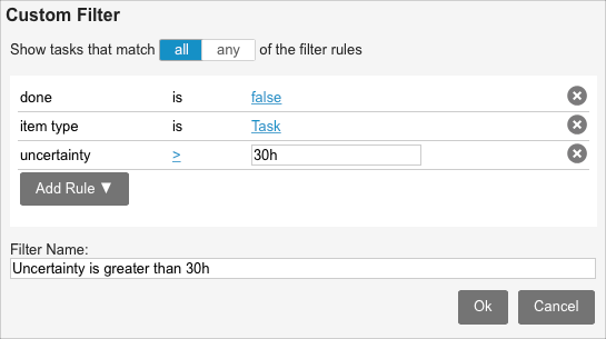 Uncertainty status filter
