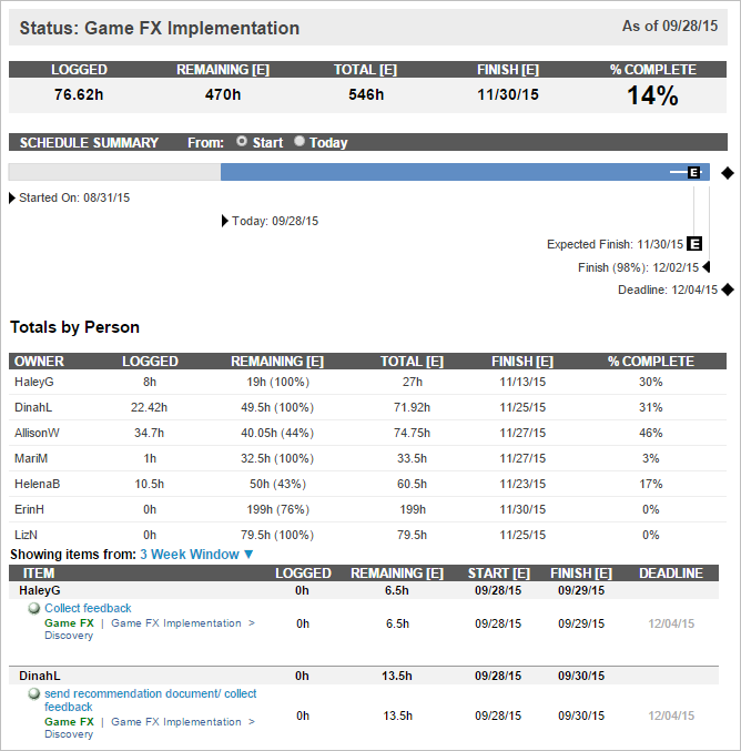 Project Status Report