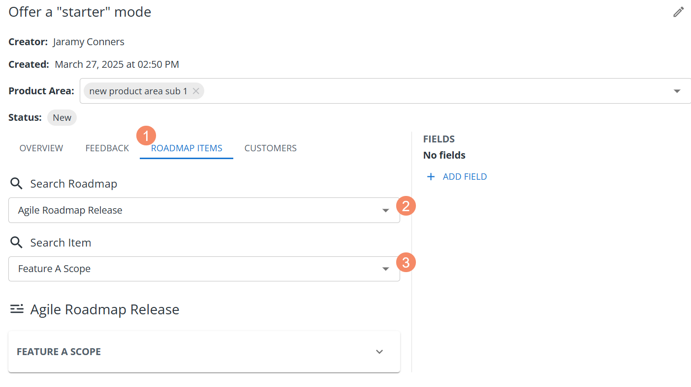 Connecting an idea to a roadmap item.png