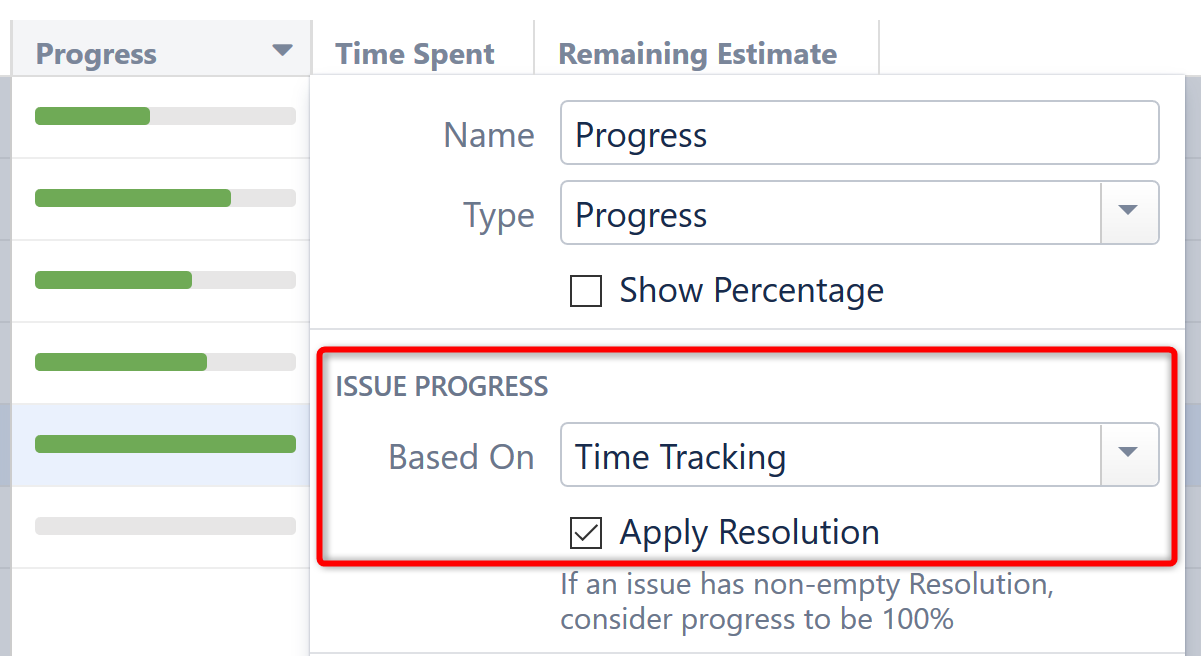 Issue Progress - Based on Time Tracking.png