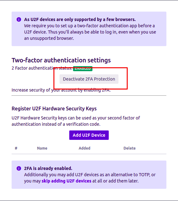 Click Deactivate 2FA Protection button if you want to disable 2FA for your account.png