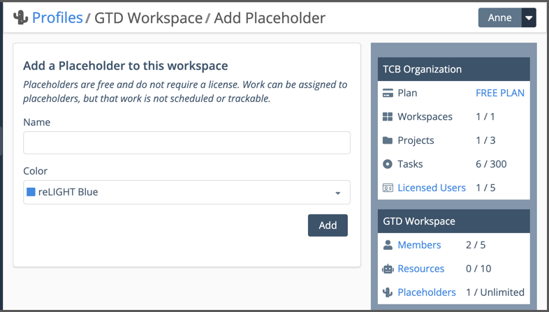 Add Placeholder page