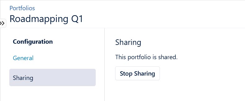 Stop sharing portfolio