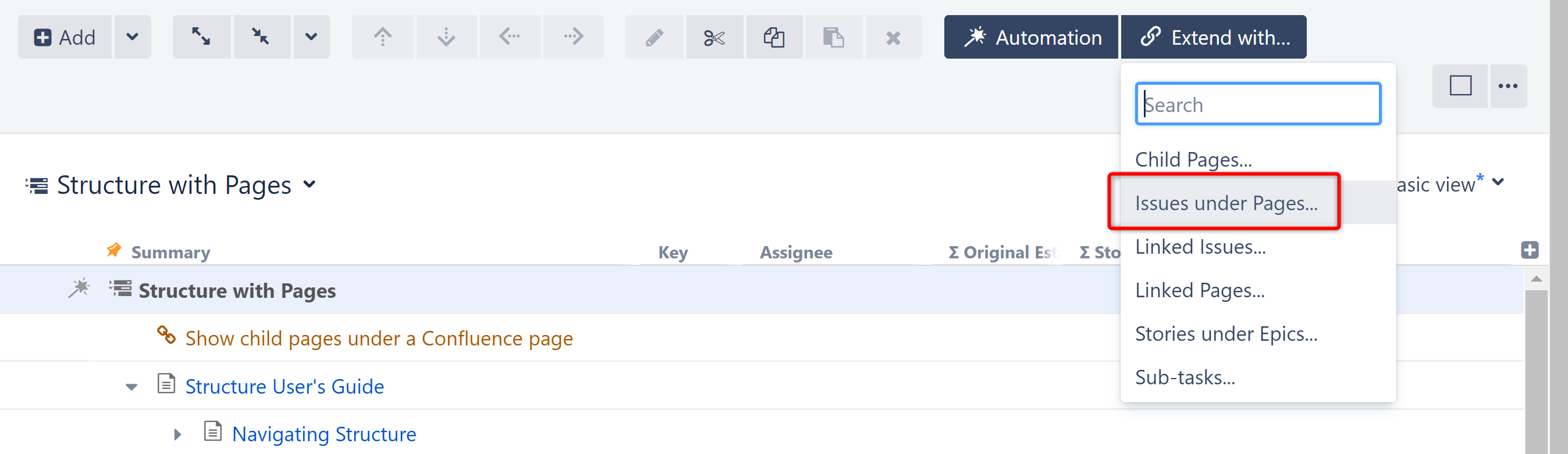 Automation - Issues under pages.png