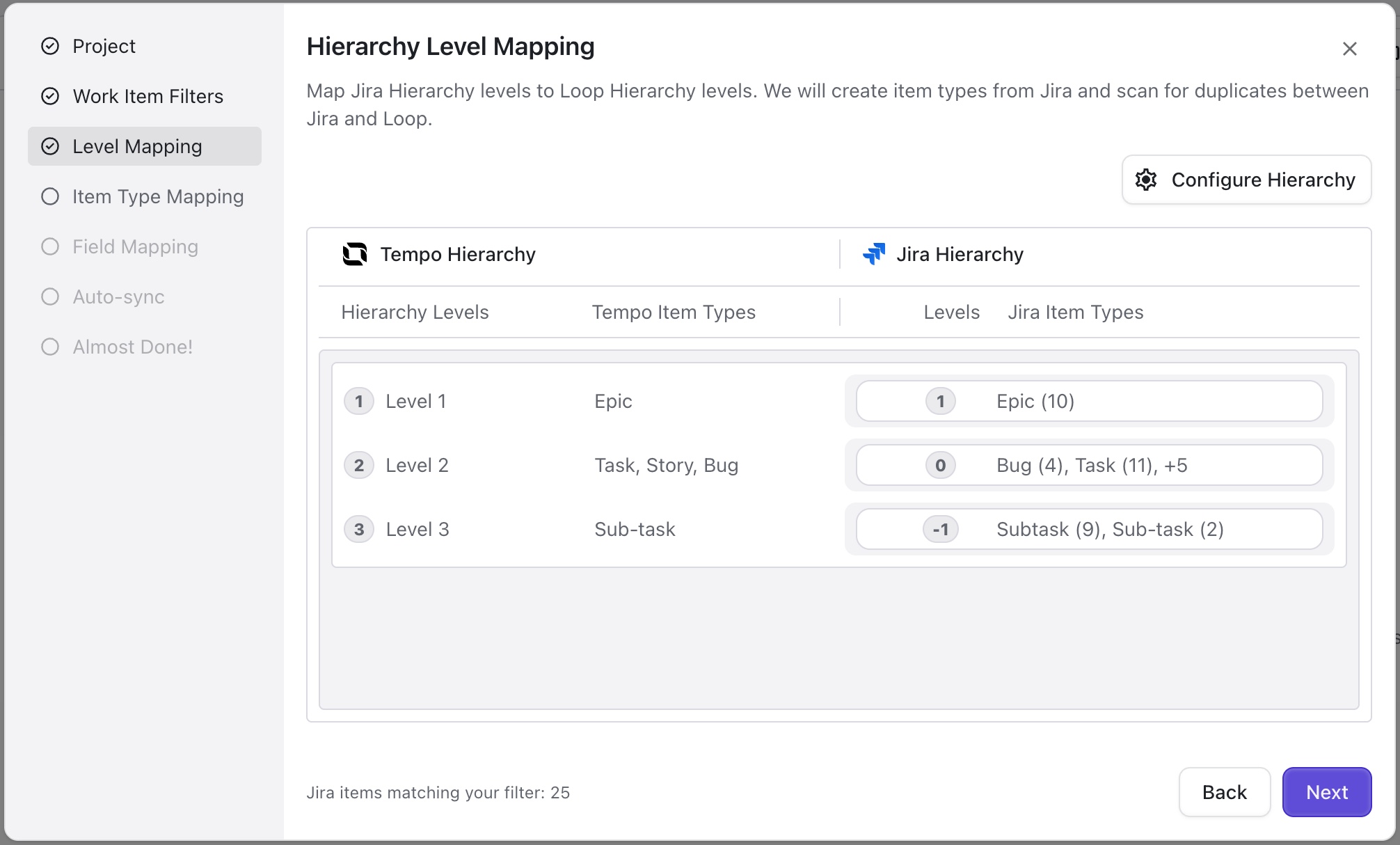 Connect Jira Instace wizard - Hierarchy Level Mapping.jpg
