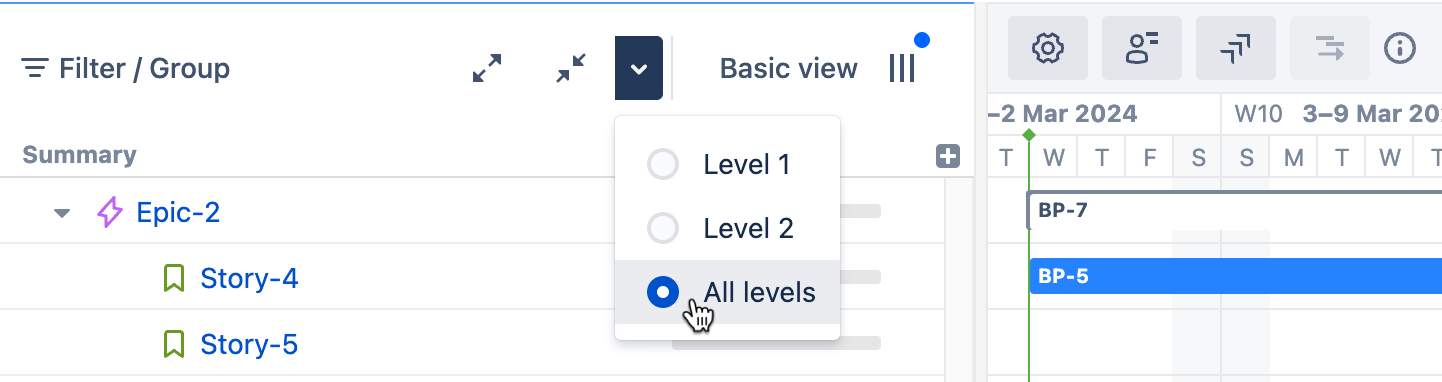 Selecting All Levels in Structure