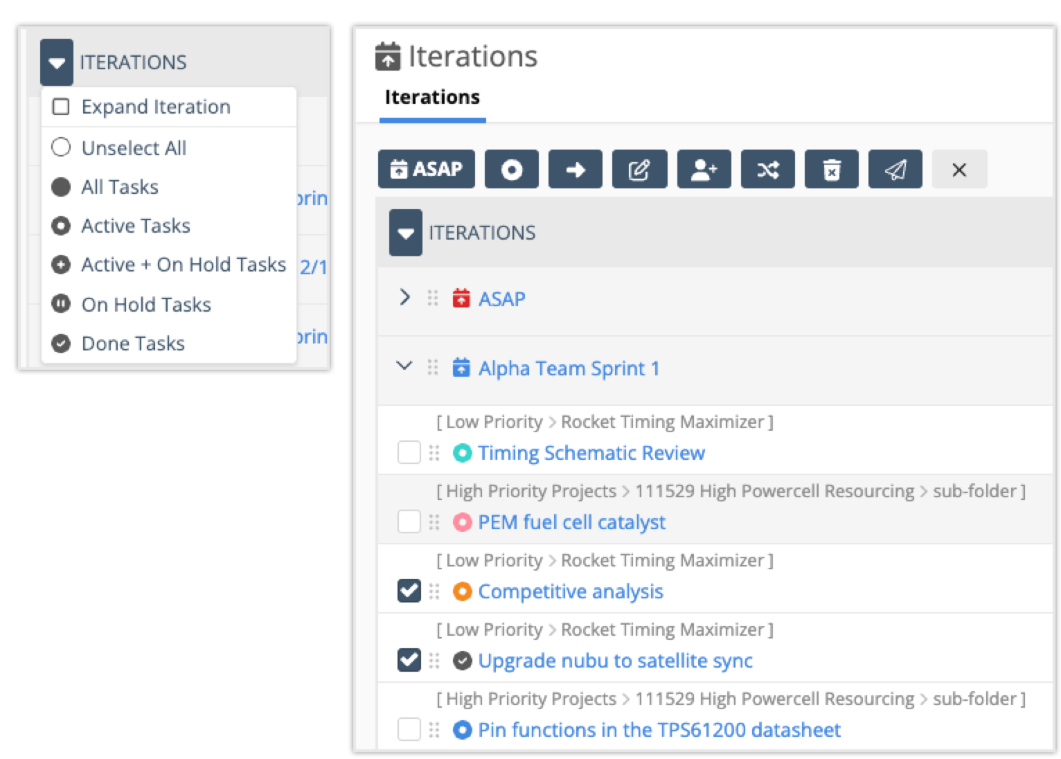 Bulk editing iterations