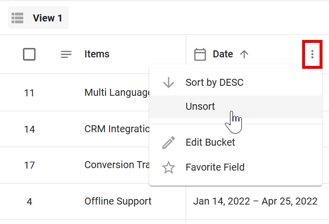 Unsort column option.png