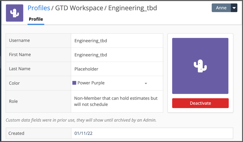 Set up the Placeholder Profile