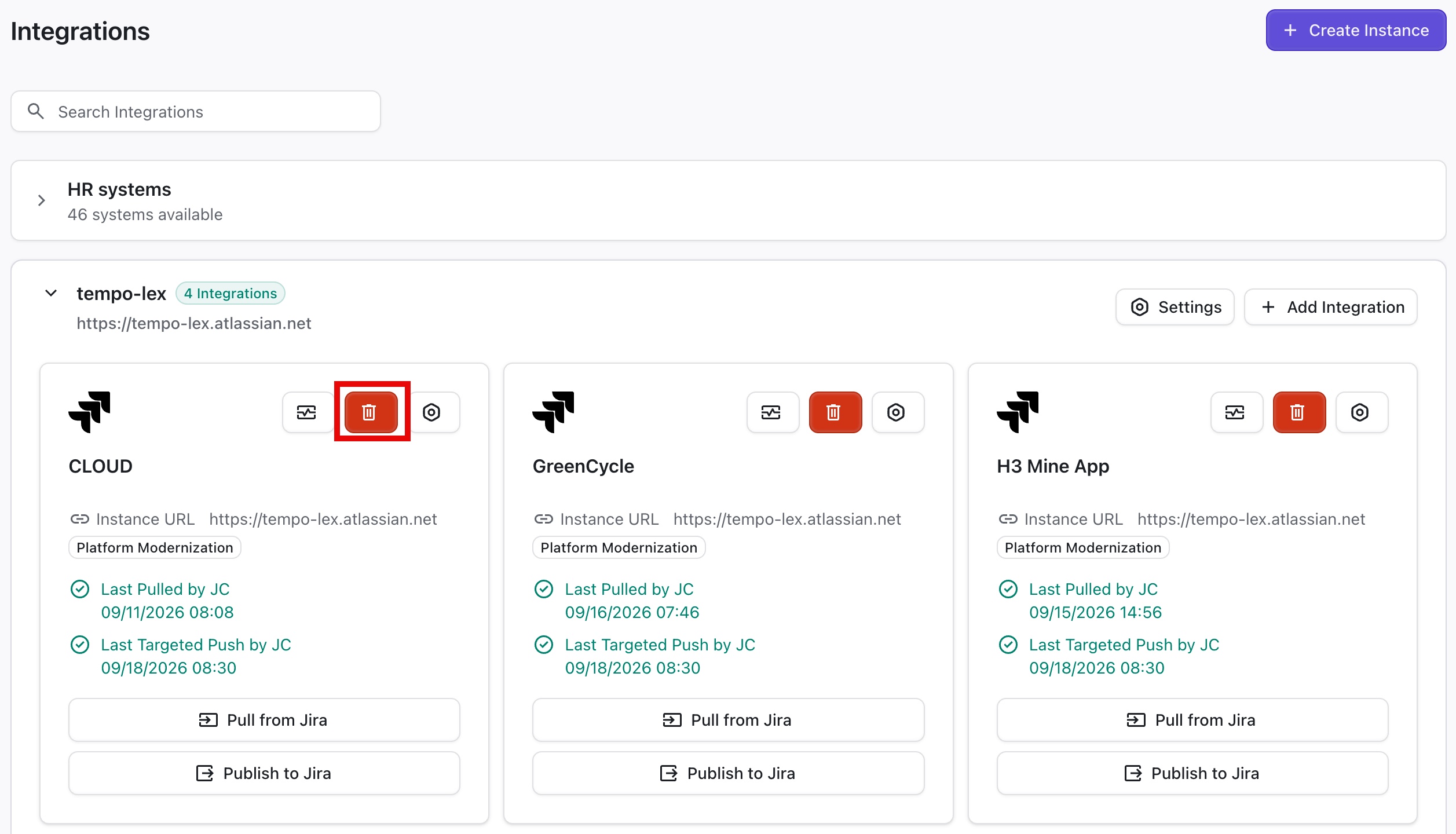Existing Jira integration Delete button.jpg