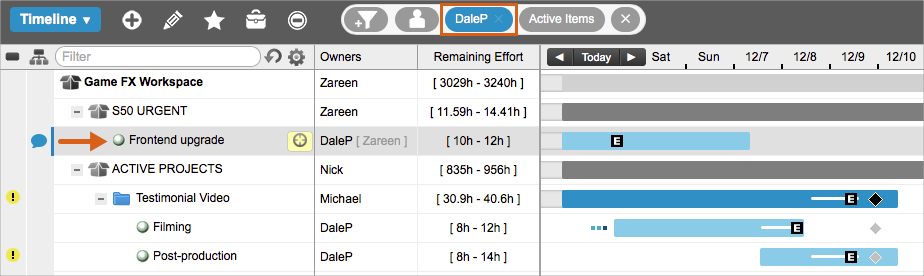 Resource filter to dale