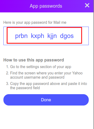 Copy this password and click Done to return to the SMTP server configurations page.png