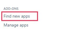 On the left side menu panel find ADD-ONS Tab and select Find new apps.png