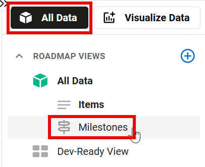 Selecting the Milestones table
