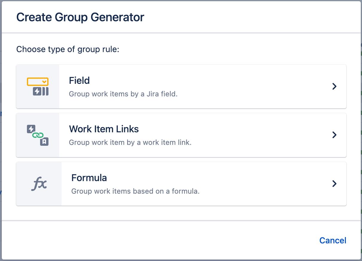 Group generator options