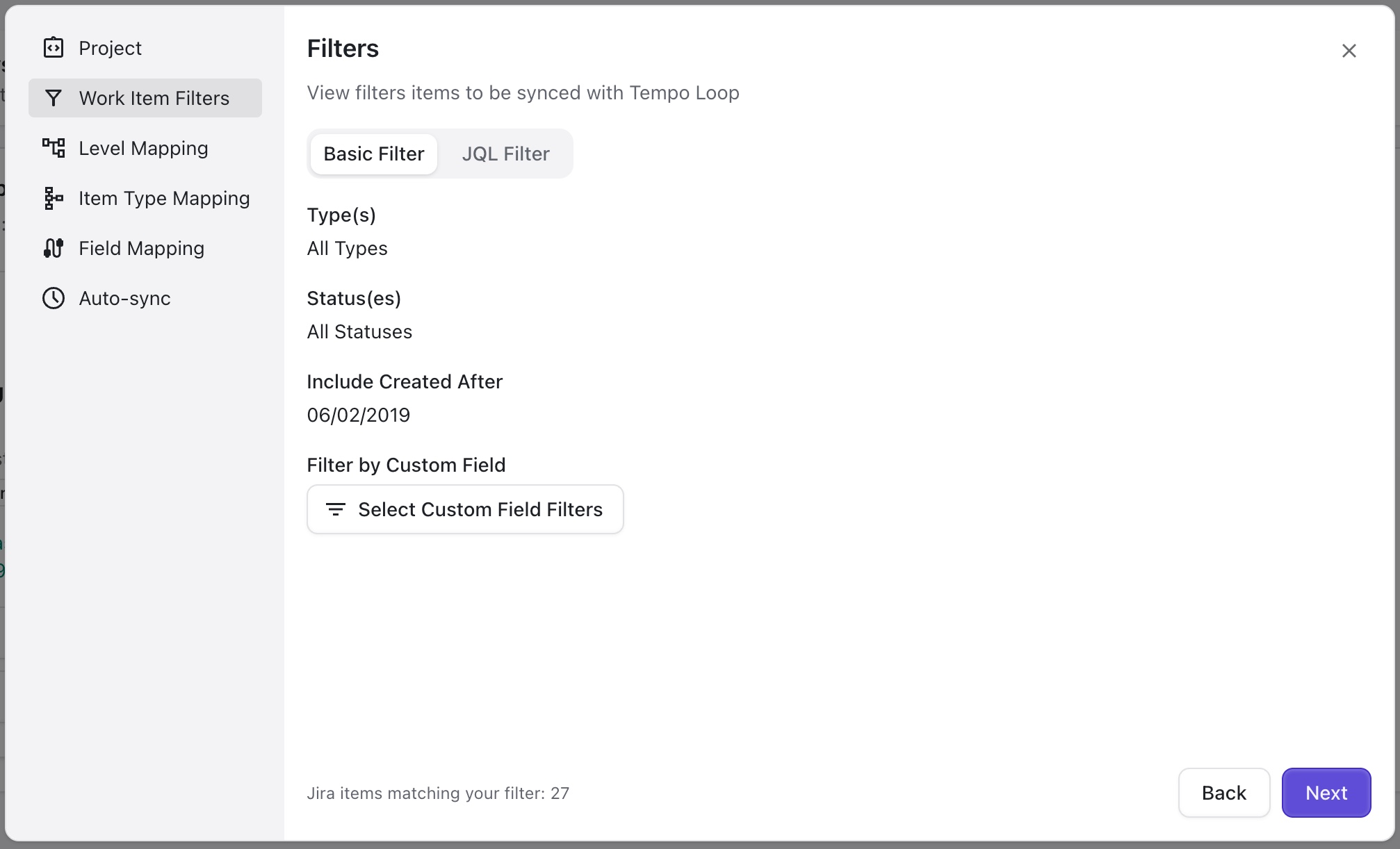 Jira Integration Settings - Filters.jpg
