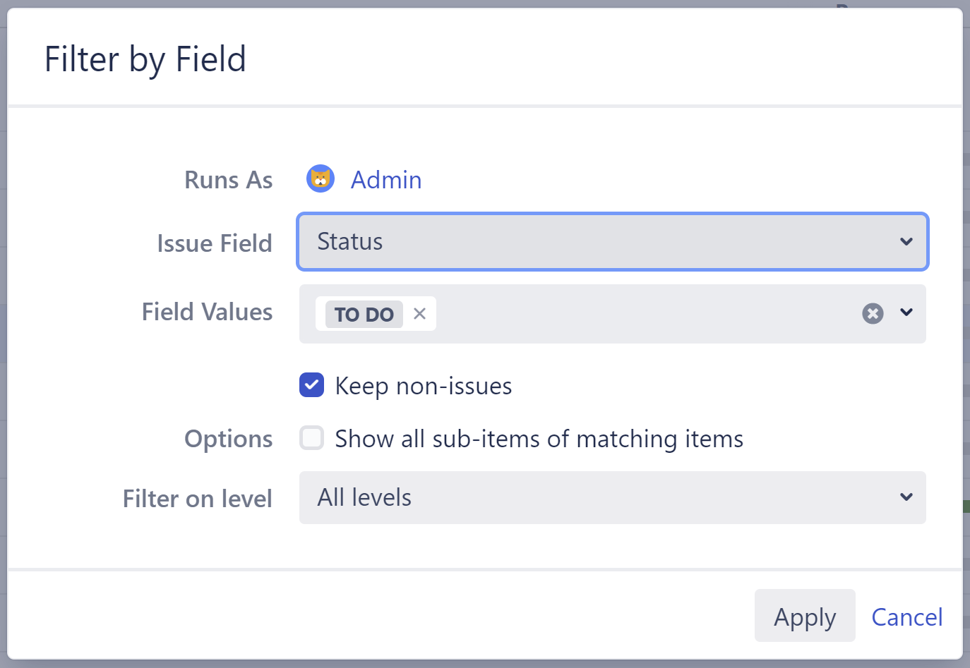 Select additional filter options
