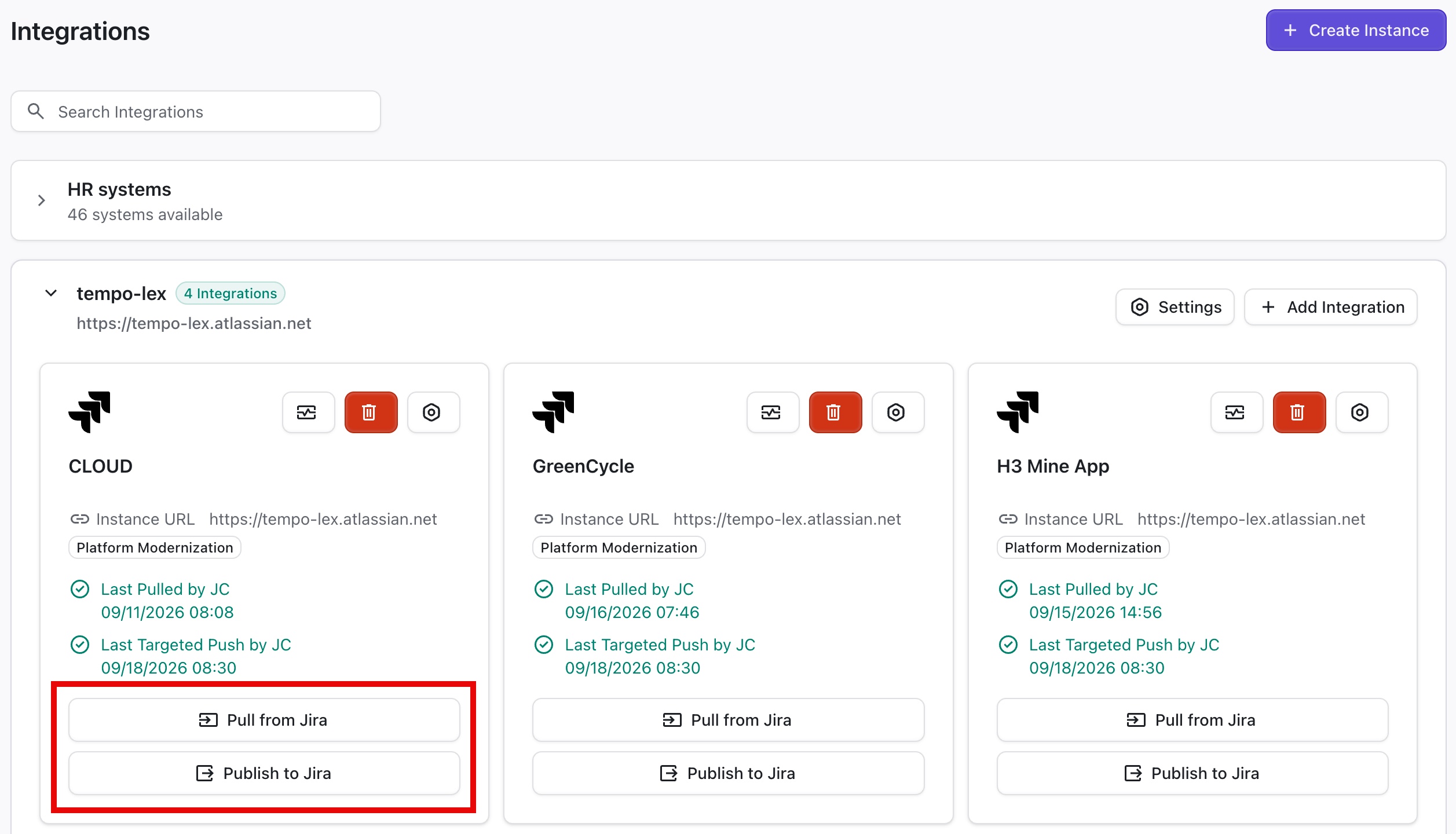 Pull and Publish options in the Jira integrations settings.jpg