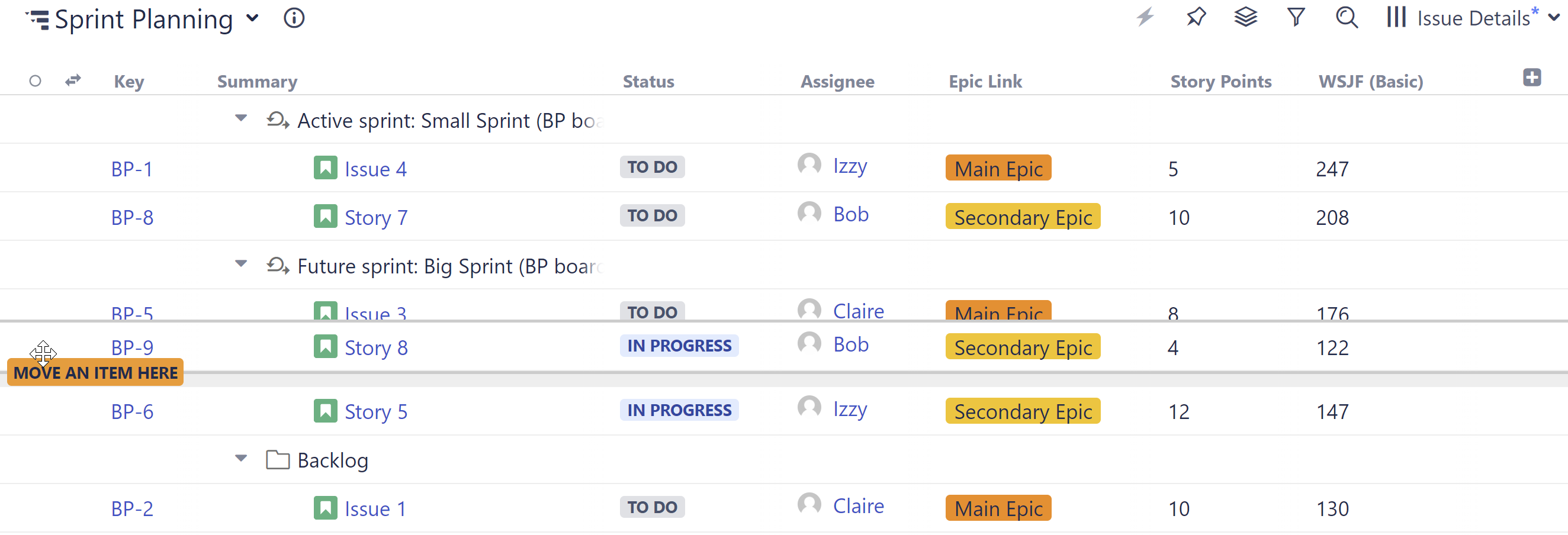 Sprint Planning - Assign issues.png