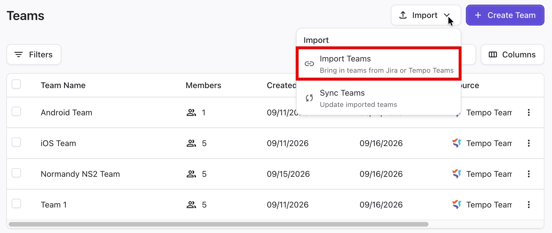 Import Teams dropdown menu.jpg