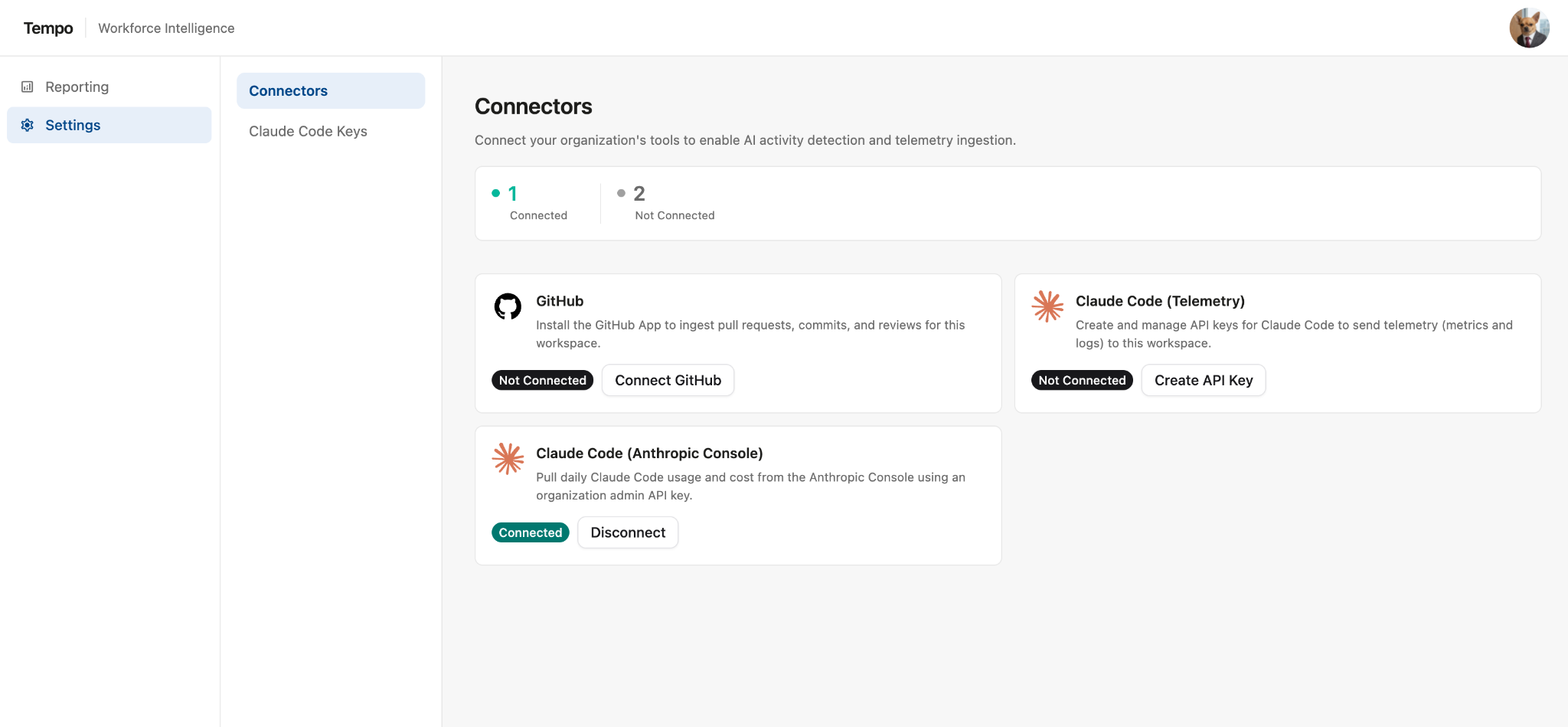 Settings - Connectors screen.png