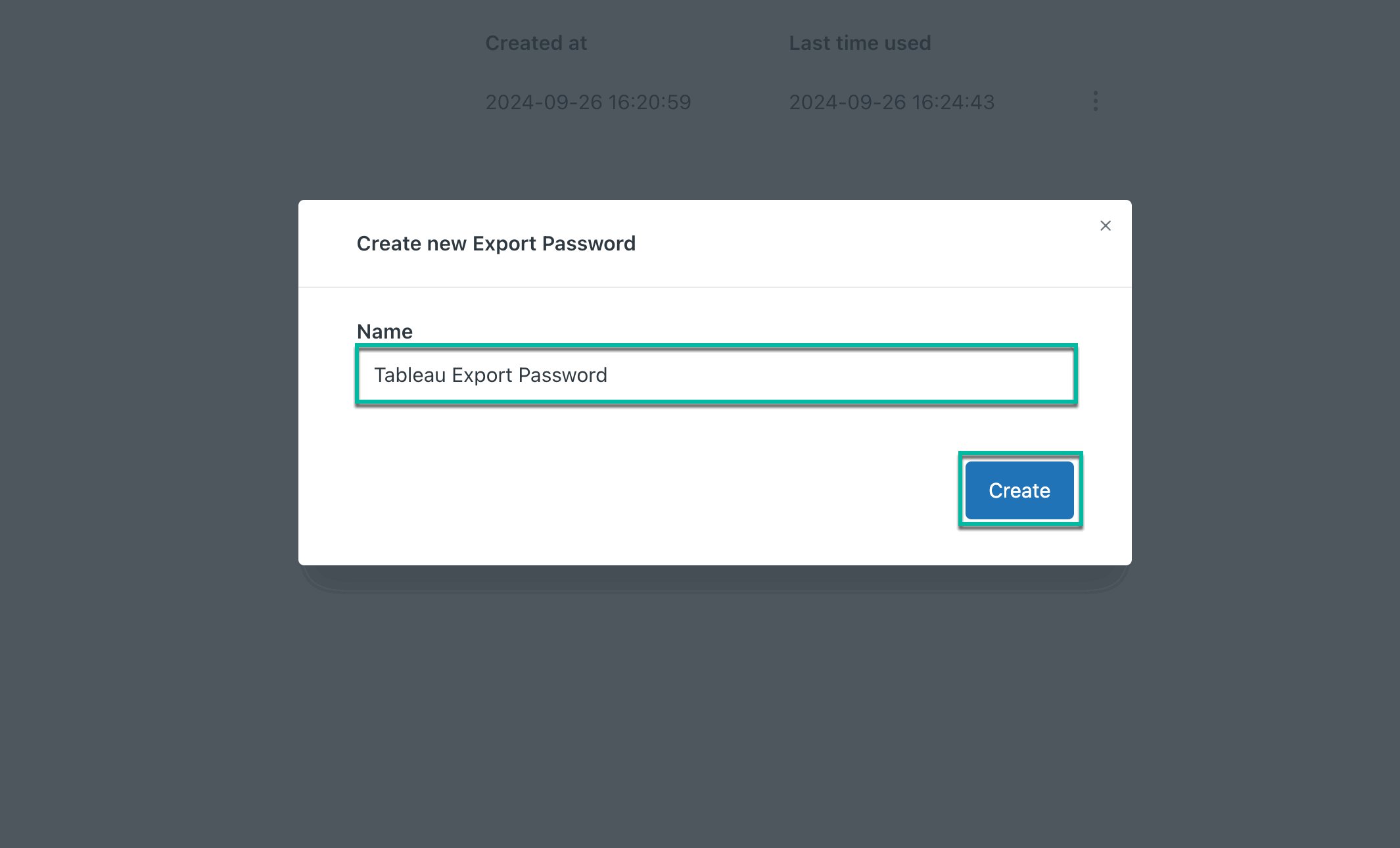 tableau-create-new-export-password.gif