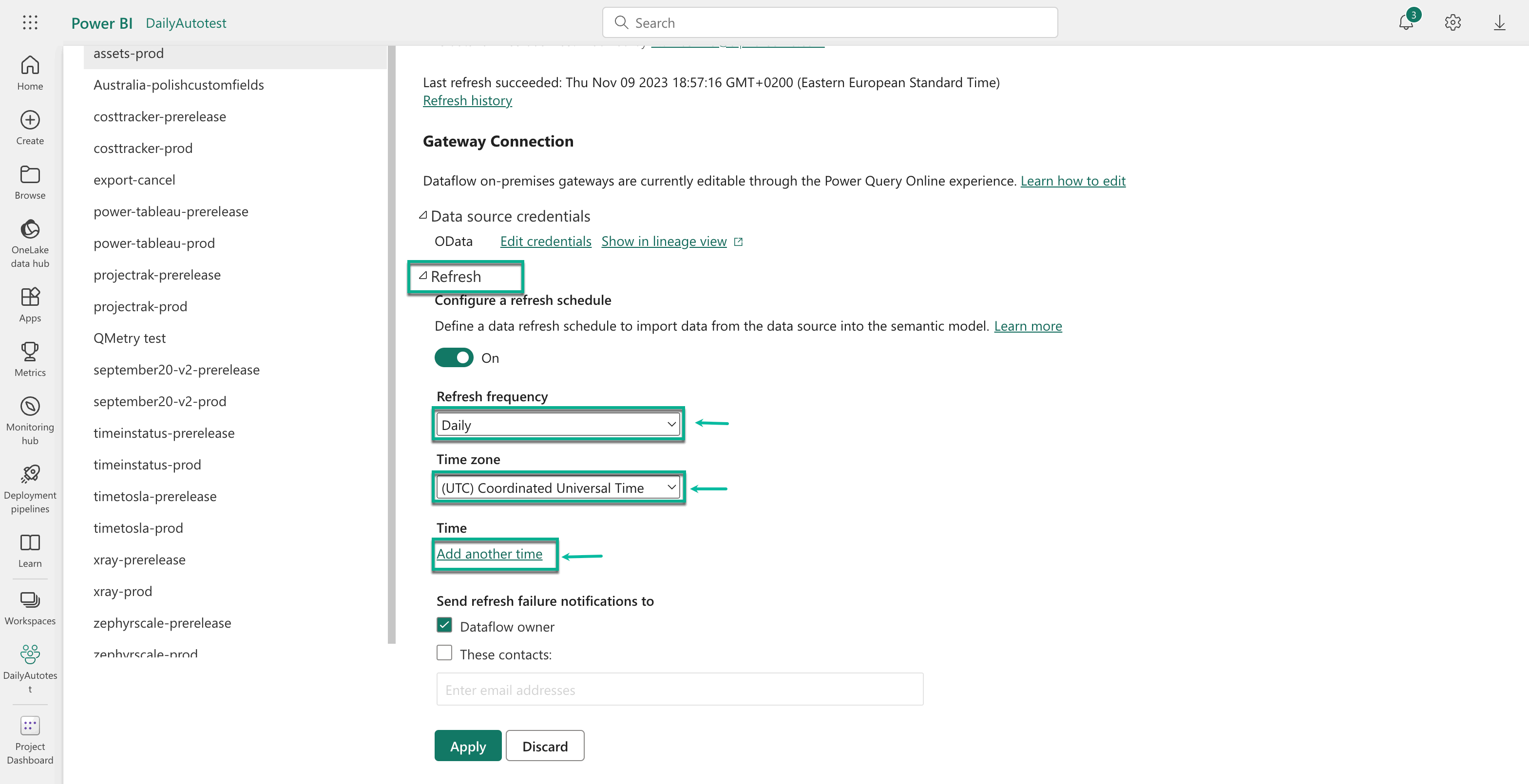 Refresh frequency, Time zone, Time.gif