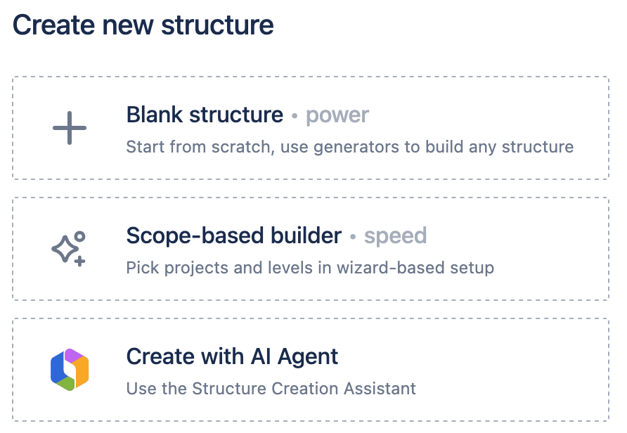create a new structure options