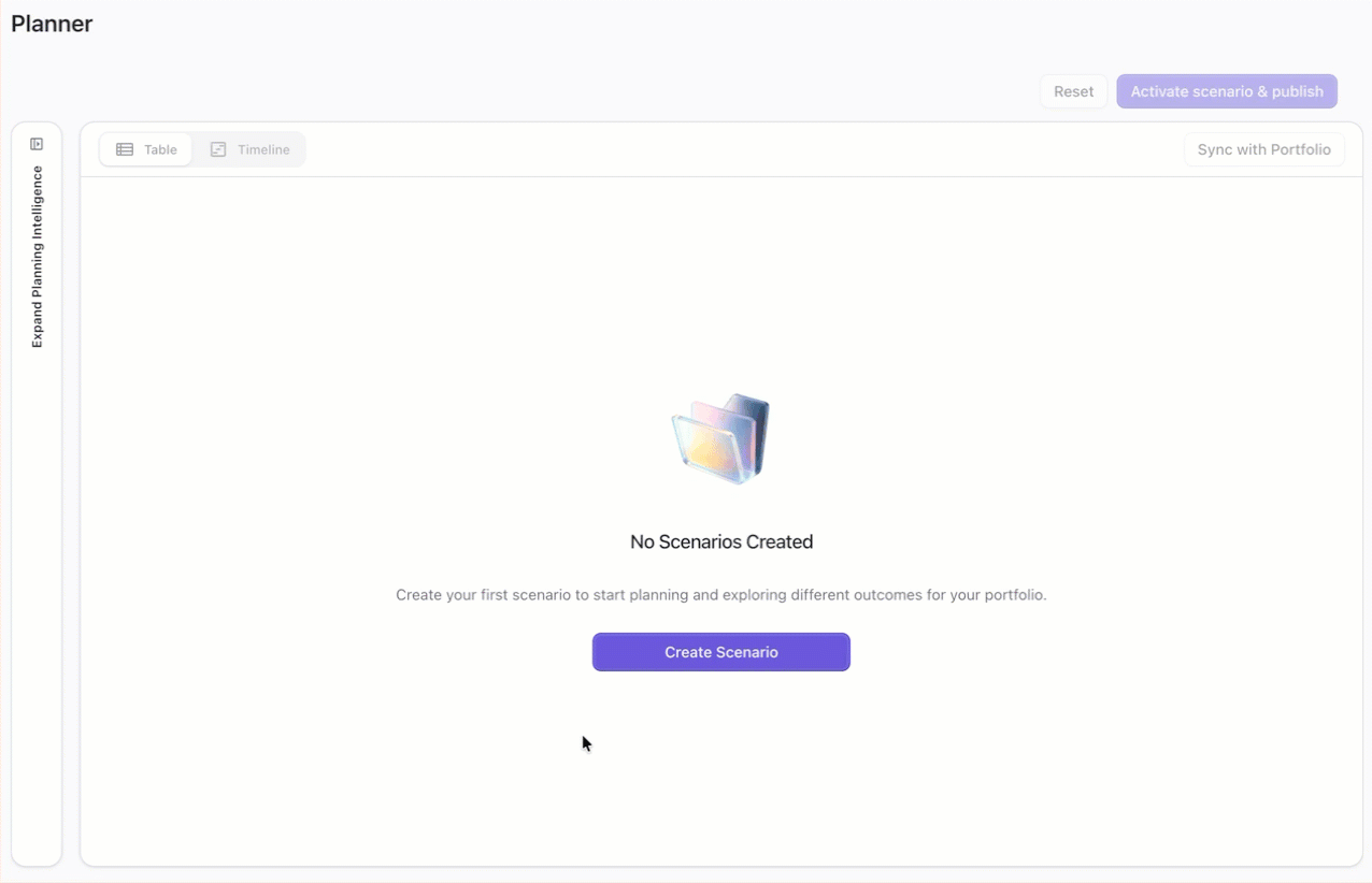 Creating a new scenario in Planner.gif