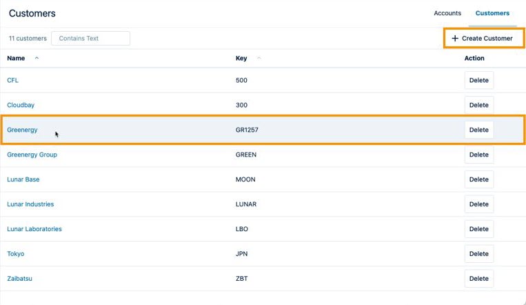 Create Customer button