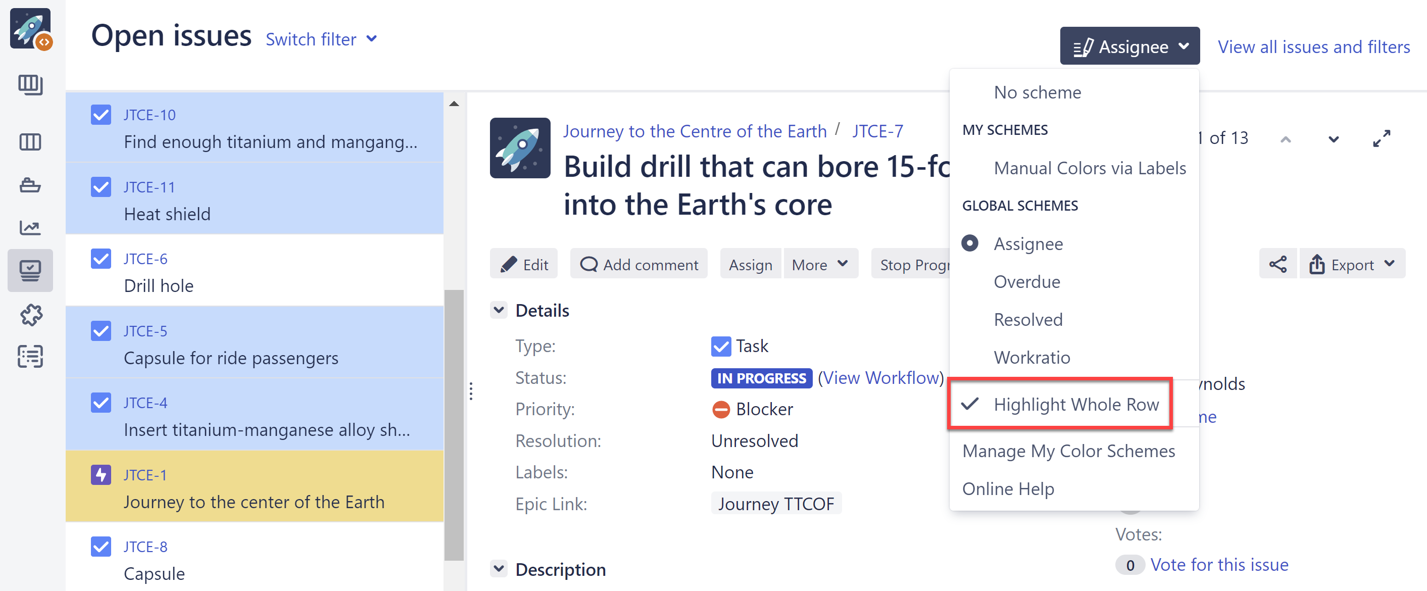 Highlight whole row - dropdown.png