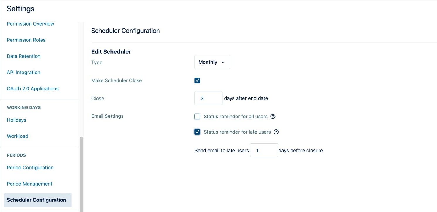 Scheduler configuration - monthly setup