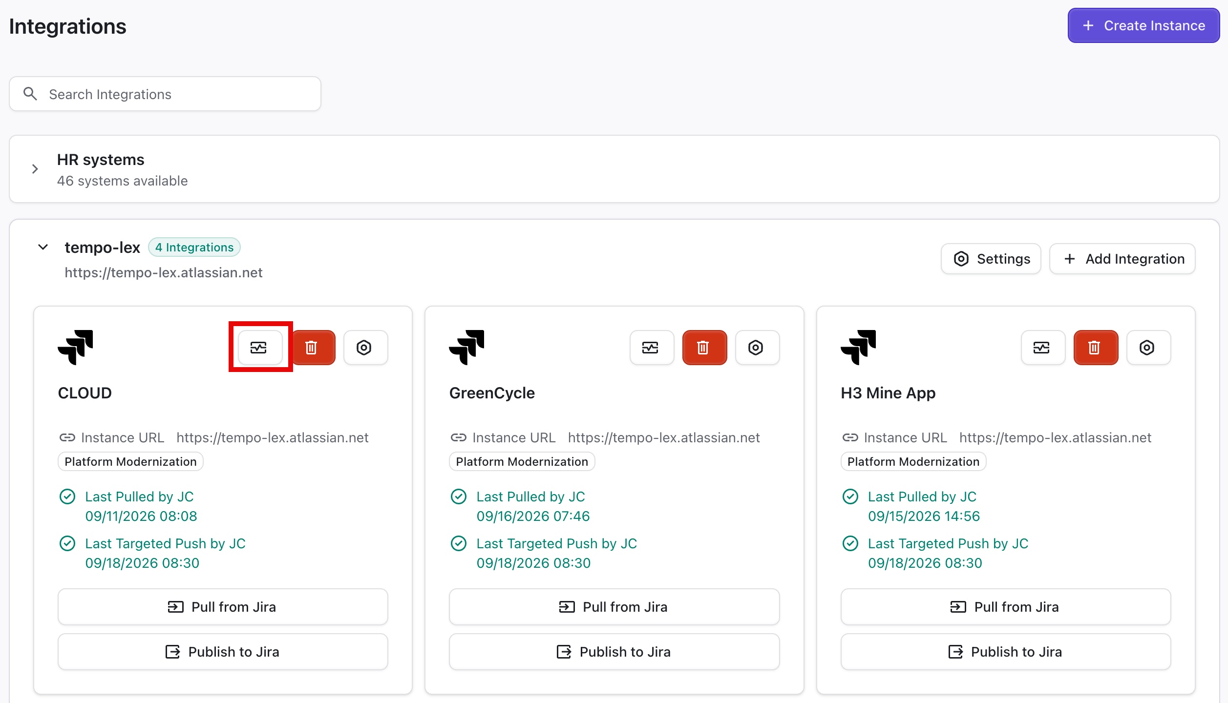 Existing Jira integration View Health button.jpg
