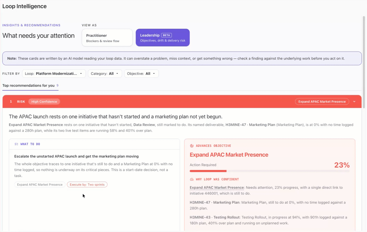 Viewing Loop Intelligence insights.gif