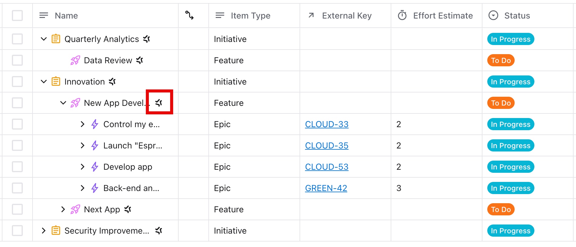 Tempo icon next to Loop-native items in the Portfolio.jpg
