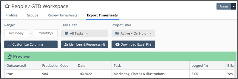 Download Custom Data with Timesheet Export