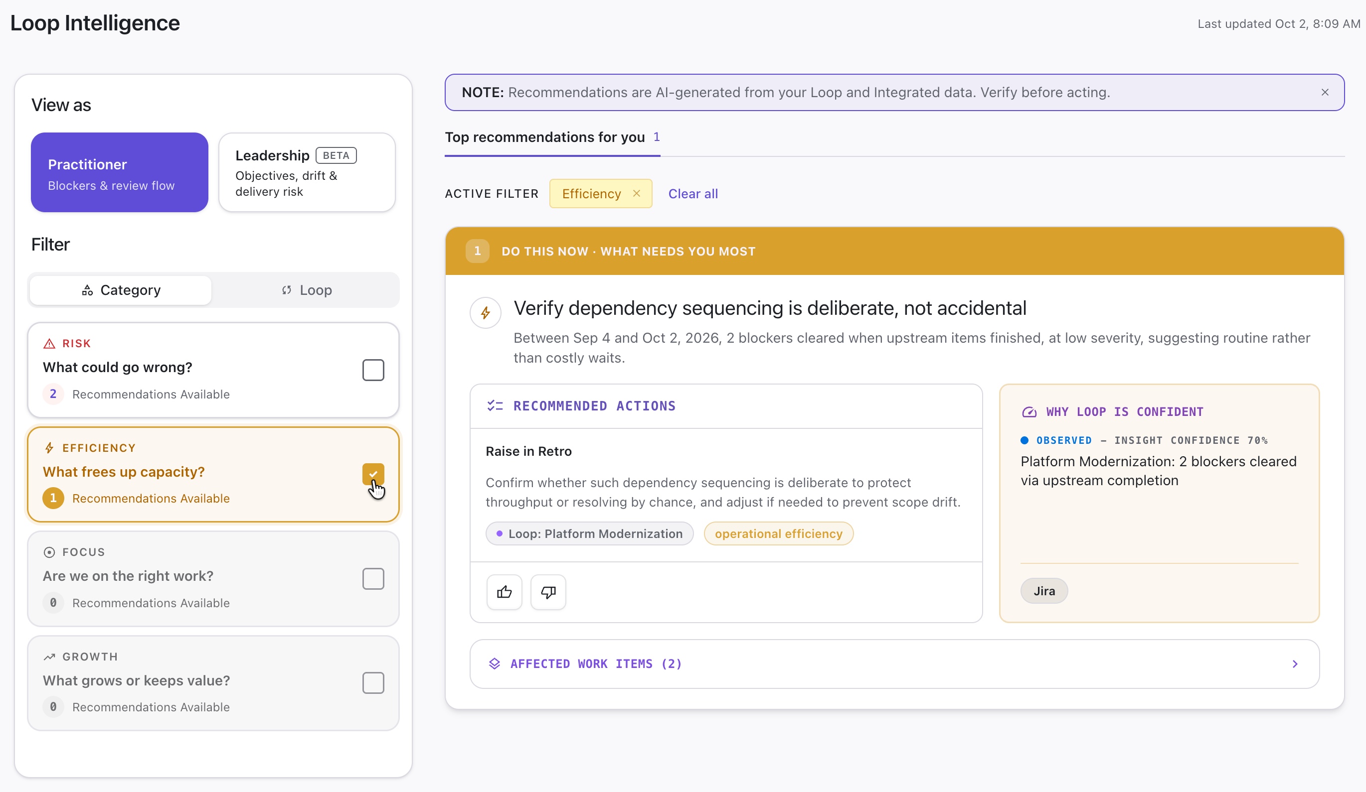 Loop Intelligence screen filtered for Efficiency items only.jpg