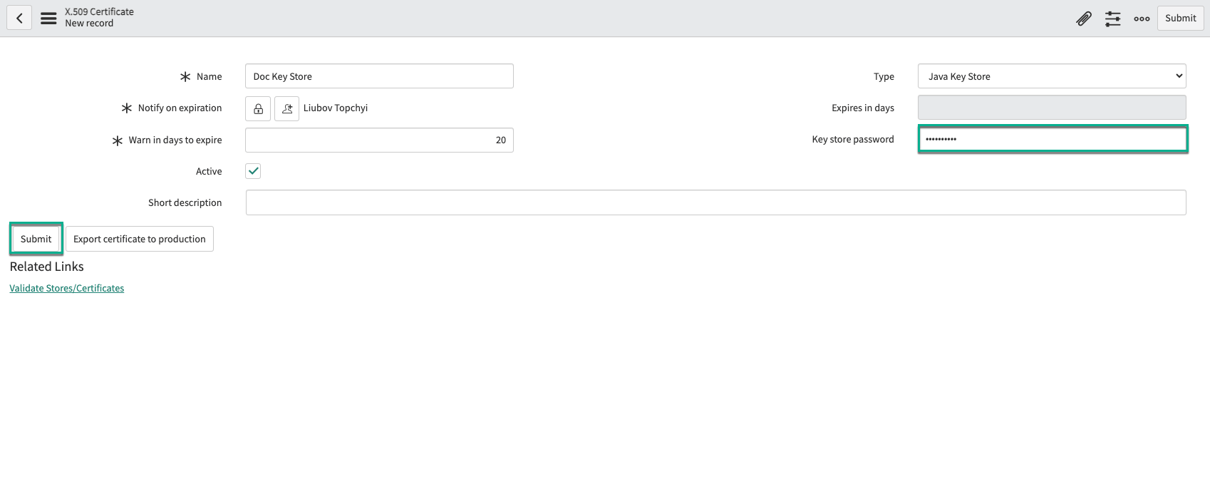 Key store password and submit.gif