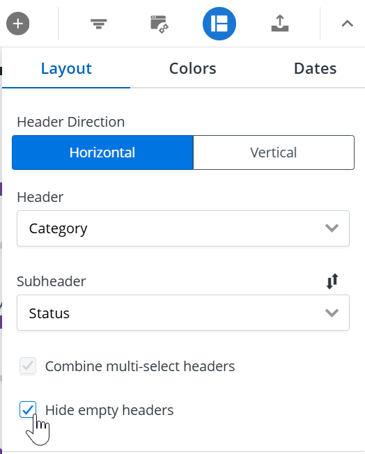 Hide empty headers option in the format menu