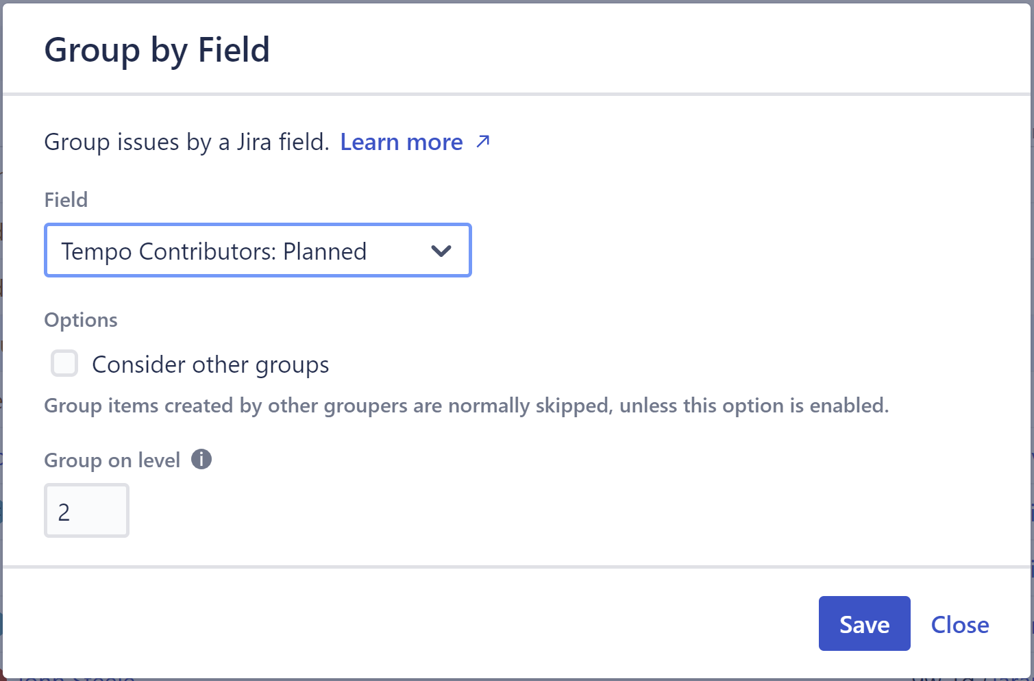Group by tempo contributor - planned.png